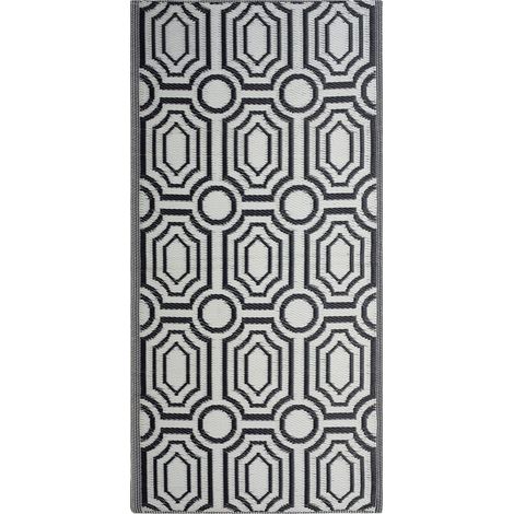 Outdoor Rug BIDAR Black 90 x 180 cm Reversible