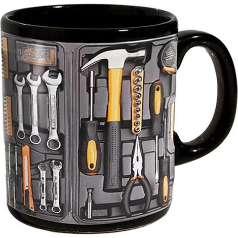 Mug humoristique « Boîte à outils de mécanicien » Txmfgh : Tasse à café en céramique, compatible lave-vaisselle et micro-ondes, cadeau idéal pour les mécaniciens automobiles à l’occasion de leur anniv (1/5)