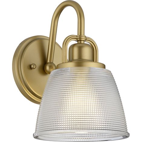 Wandlampe Leuchte Badlampe messing lackiert LED Flurleuchte Glas strukturiert (1/5)