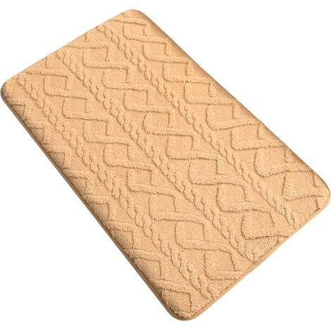 Schlafzimmerteppich aus Bio-Baumwolle, luxuriöse, rutschfeste, ultraweiche und saugfähige Badezimmermatte (1/4)