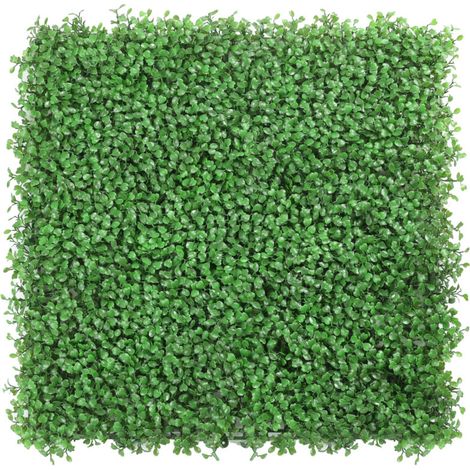 Lot de 4 haies murales artificielles, écrans de protection et d'intimité pour jardin, toile de fond en gazon synthétique, protection UV, 50 cm x 50 cm (1/5)