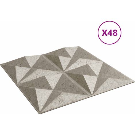 Panneaux muraux 3D décoratifs en mousse XPS pour mur et plafond béton origami lot de 48 (1/4)
