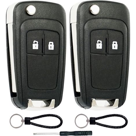Coque Clé 2 pièces 2 Boutons avec Lame Compatible pour Opel Astra J Adam Insignia Mokka Zafira Meriva B Chevrolet Orlando Cruze Spark Trax Corsa Karl Aveo Matizr, TéLéCommande Coque Voiture (1/5)