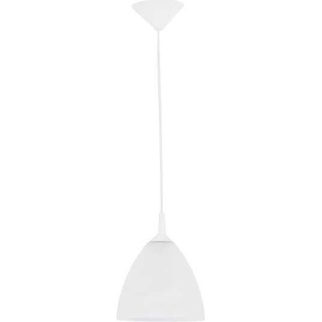 Suspension avec abat-jour en verre, blanc, Ø 23 cm, Bartek, 1 x E27, 15 W, ALF9109 Alfa