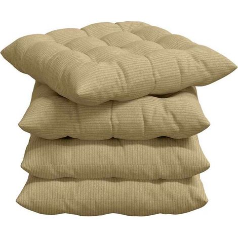 Coussins d'assise, 4 pièces, gris-vert, 40 x 40 x 6 cm (1/5)