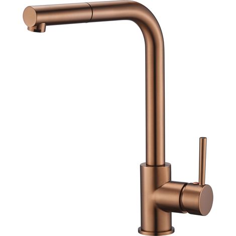 Rubinetto da cucina monocomando  Modello MALTA  Colore oro rosa  Finitura oro rosa spazzolato  [ IMEX® ]