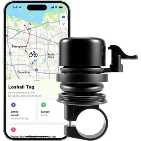 Campanello intelligente per bicicletta con localizzatore Bluetooth integrato - Compatibile con l'app Apple Dov'è - Sistema di localizzazione nascosto per e-bike e biciclette - Antifurto - Resistente a