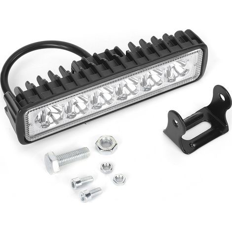 Barre lumineuse de travail étanche 18W 6500K 1800LM 6LED, lampe de conduite pour voiture et moto tout-terrain (1/5)