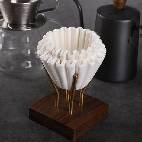 1 piece. Colour: see photo. Materials: filter paper holder in brass and black walnut wood. (1/5)