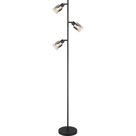 Globo - lámpara de pie - Hubertus - negro - metal - Ø 23cm - E14