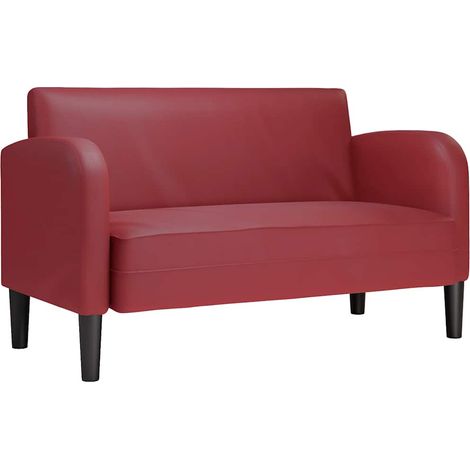 Divano Sofa Divanetto Rosso Vino 110 cm in Similpelle (1/5)