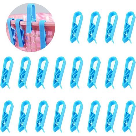 20 Stück blaue Müllbeutelclips, Lebensmittelhalter, Verschlussclips für Müllbeutel (1/5)