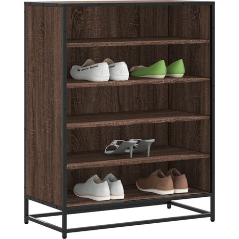 Schuhschrank Eichen-Optik 75x38x97,5 cm Holzwerkstoff Metall