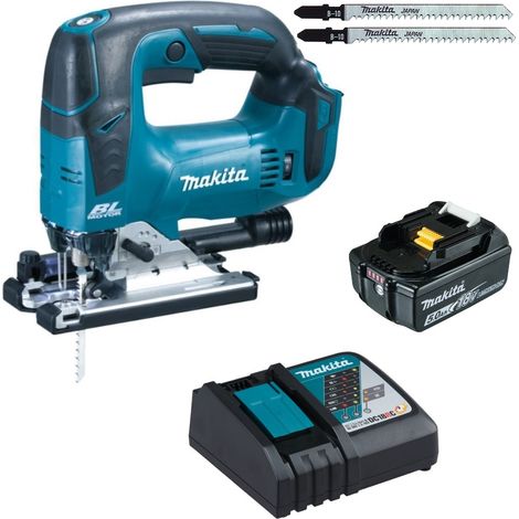 Makita Akku-Pendelhubstichsäge DJV182Z 18V + BL1850B 5,0 Ah + Ladegerät DC18RC (1/4)