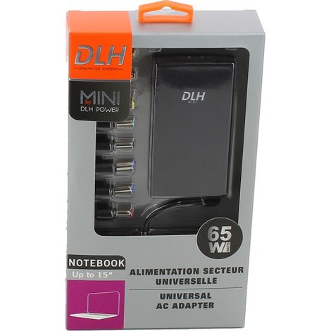 Alimentation secteur 65W mini universelle DY-AI1838N pour Ordinateur portable ACER, ALIENWARE, APPLE, ASUS, DELL, EMACHINES, FUJITSU, GIGABYTE, HITACHI, HP COMPAQ, LENOVO, MEDION, MITAC, MSI, NEC, PA