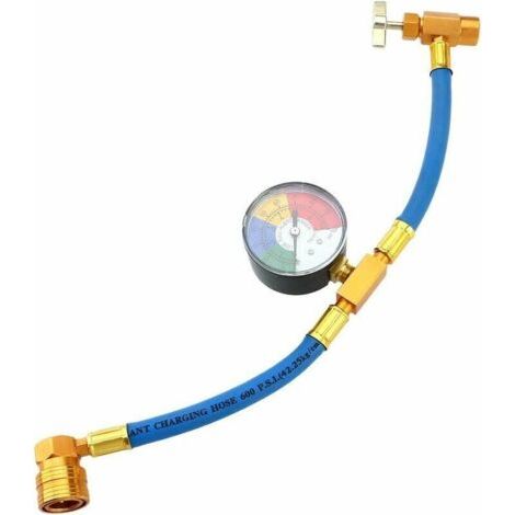 Tuyau De Remplissage De Réfrigérant Pour Climatiseur R134A Avec Jauge Pour Voiture (1/2 Filetage Pour L'Amérique Et L'Europe) (1/4)