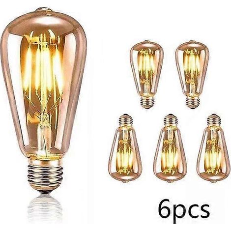 Braune 4-W-Retro-Glühbirne, Wolfram-Bubble-Lollipop-Lampe, E27, Bubble Bubble ST64, antike Wolfram-Glühbirne (1/4)