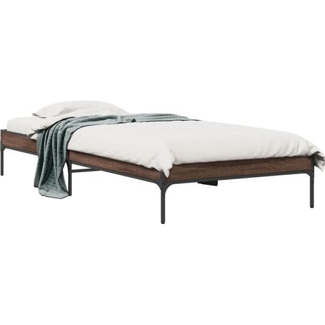 Lit simple，Lit adulte，Cadre de lit sans matelas chêne marron 90x200 cm CFW2928502 (1/5)
