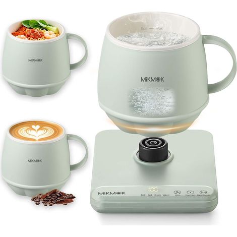 Chauffe-tasse à café 4 en 1, contrôle de la température de 45 à 100 ℃, tasse chauffante multifonction de 382,7 g, garde au chaud 4 h, tasse à café électrique pour bureau, maison, dortoir, cadeau pour (1/5)
