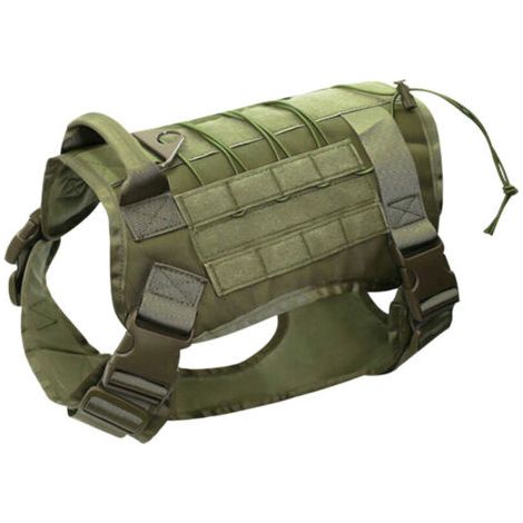 Harnais Tactique Pour Chien Sans Traction - Armygreen, L, Harnais Militaire Réfléchissant Pour Chien Avec Poignée, Gilet De Service Pour Chien Pour L'Entraînement, Gilet De Travail Réglable Pour Anima (1/5)
