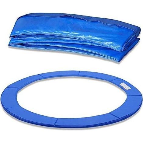Housse de protection pour rebord de trampoline, résistante aux UV, tapis de sécurité, bleu/tricolore, 24.4 cm de large, pour trampoline (1/3)
