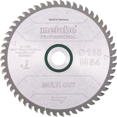 Sägeblatt Metabo multi cut professional 165x20 Z54 FZ/TZ 5Grad (1/5)