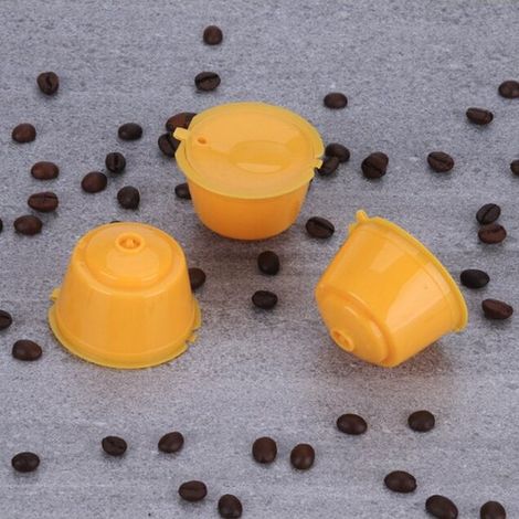 Lot de 3 capsules rechargeables, filtre intégré, compatible lave-vaisselle, pour machine à café Dolce Gusto