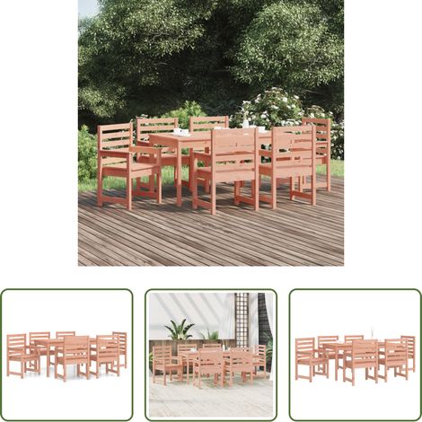 vidaXL Chaise de jardin - Ensemble à manger de jardin 7 pcs bois massif Douglas (1/5)