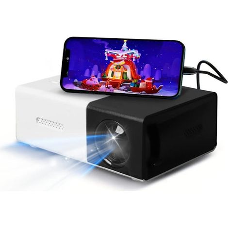 Filiyano – projecteur OBOSOE bleu – Mini projecteur OBOSOE bleu, projecteur portable Full HD 1080p, écran jusqu'à 60 pouces pour home cinéma et (1/5)
