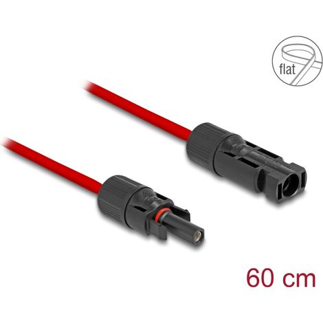 Delock Cable plano solar DL4 de 4 mmÂ² macho a hembra de 60 cm rojo