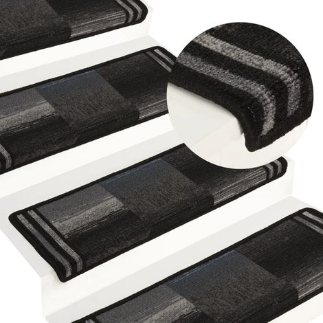 Stufenmatten Selbstklebend 5 Stk. 65x21x4 cm Schwarz Grau vidaXL (1/5)