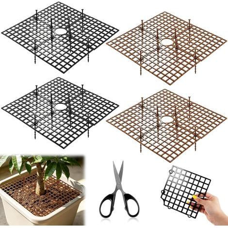 4-teiliges Pflanzenschutzgitter, katzensicherer Pflanzenschutz, 30 cm quadratisches Blumentopfgitter, umweltfreundlicher Schutz für Zimmerpflanzen, ungiftig, sicher für Kinder und Haustiere (1/5)