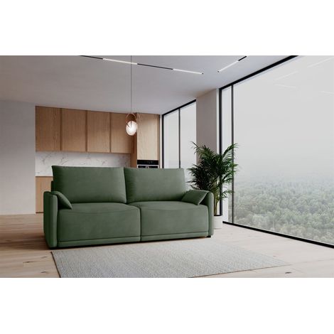 Sofa 3-Sitzer mit Schlaffunktion MIRENA in Stoff Cremona Flaschengrün