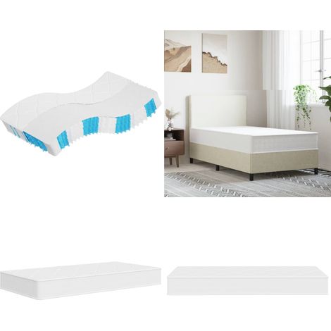 Matelas à ressorts ensachés dureté moyenne 100x200 cm - Matelas À Ressorts Ensachés - Matelas Confortable - Matelas Double - Matelas Blanc - Matelas Bon Marché - Home & Living (1/5)