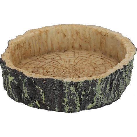 Gamelle d'eau et nourriture pour reptile, résine synthétique ronde, tortue et cistude, terrarium, 12 cm (1/5)
