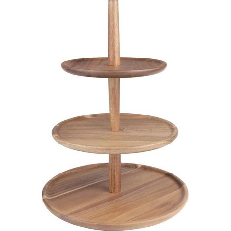 Présentoir en Acacia 3 Niveaux 305(Ø) x 395(H) mm - (1/5)