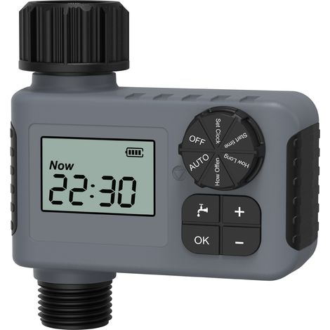 Zeitschaltuhr für Sprinkler, Tropfbewässerung und Rasenbewässerung, programmierbare Regenverzögerung, Kindersicherung, IP55 Gartenhähne, Wasserhähne für den Außenbereich, Zeitschaltuhr