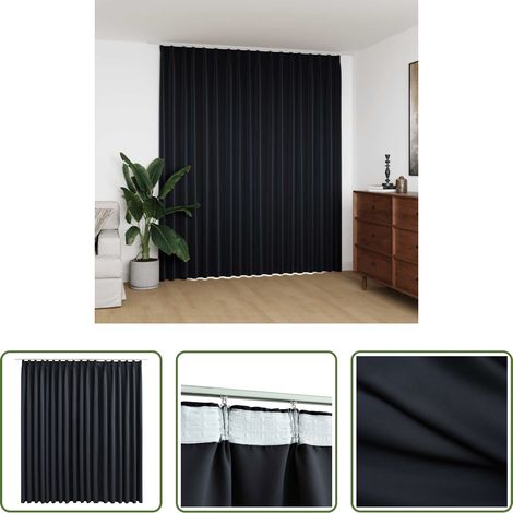 vidaXL Vorhang mit Haken - Verdunkelungsvorhang mit Haken Schwarz 290 x 245 cm (1/5)