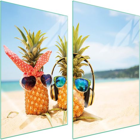 Assiette de protection en verre pour la cuisine 2x35x52 ananas (1/5)