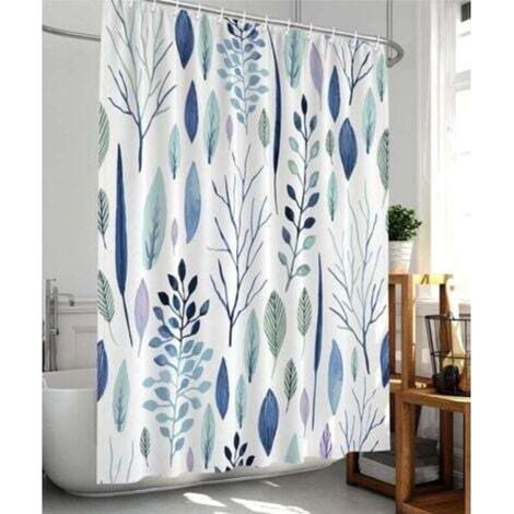 Duschvorhang mit 12 Haken, wasserdichter Polyester-Duschvorhang, maschinenwaschbar, schnelltrocknend, 180 x 180 cm, geeignet für die Badewanne