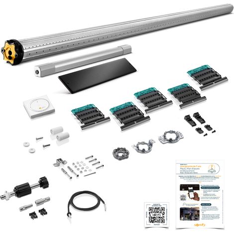 Kit motorisation RS100 Solar io solaire - Somfy - Kit moteur + panneau solaire 20 Nm + 1 commande murale (1/2)