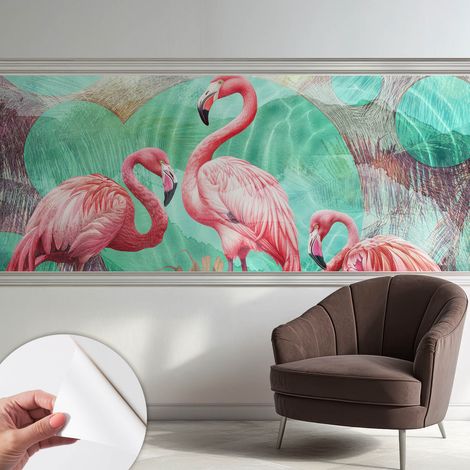 Fototapete Selbstklebend - Wandtattoo - leicht anzubringen - Wandverkleidung Exotische Vögel 250x104 cm (1/5)