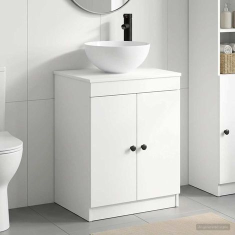 vidaXL Bathroom Furniture Set White Engineered Wood (1/5)