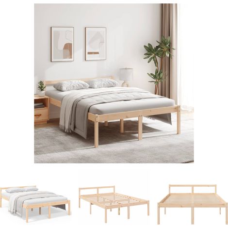 Holz-Bett - vidaXL Seniorenbett 120x200 cm Massivholz Kiefer - Bettrahmen (1/5)