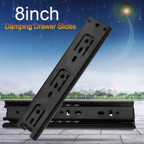 Lot de 2 mini glissières courtes pour tiroir, rails de guidage pour meubles, extension complète, quincaillerie pour placards de cuisine, 20 cm (8 pouces). (1/5)