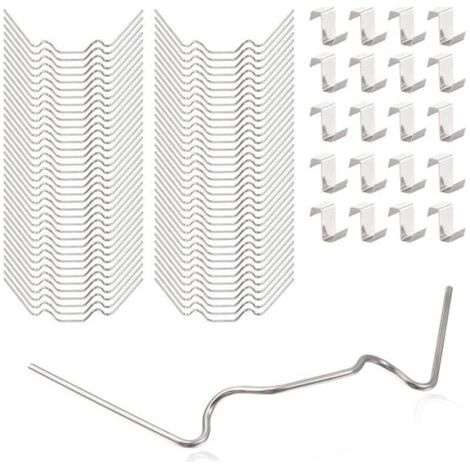 Lot de 100 clips de fixation pour verre de serre avec 50 clips de fixation pour vitrage de serre et 50 clips en Z pour vitrage de serre en acier inoxydable
