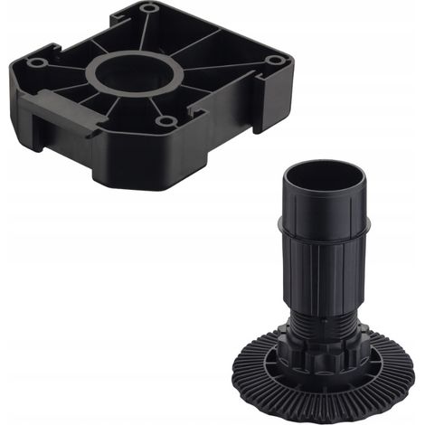 Pied de meuble réglable H125 115-145 mm + tête de montage POUR meubles (1/3)