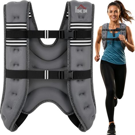 HOMCOM 8KG Weighted Vest with Adjustable Straps, Pocket, Reflective Strips