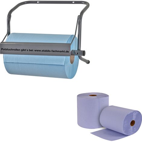 Komplett-Set Putztuchrollenhalter und 2 Putztuchrollen 500 Blatt (1/5)