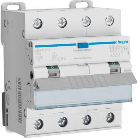 HAGER ADX420D FI DE LS 10 KA B -20 A - 30 MA A